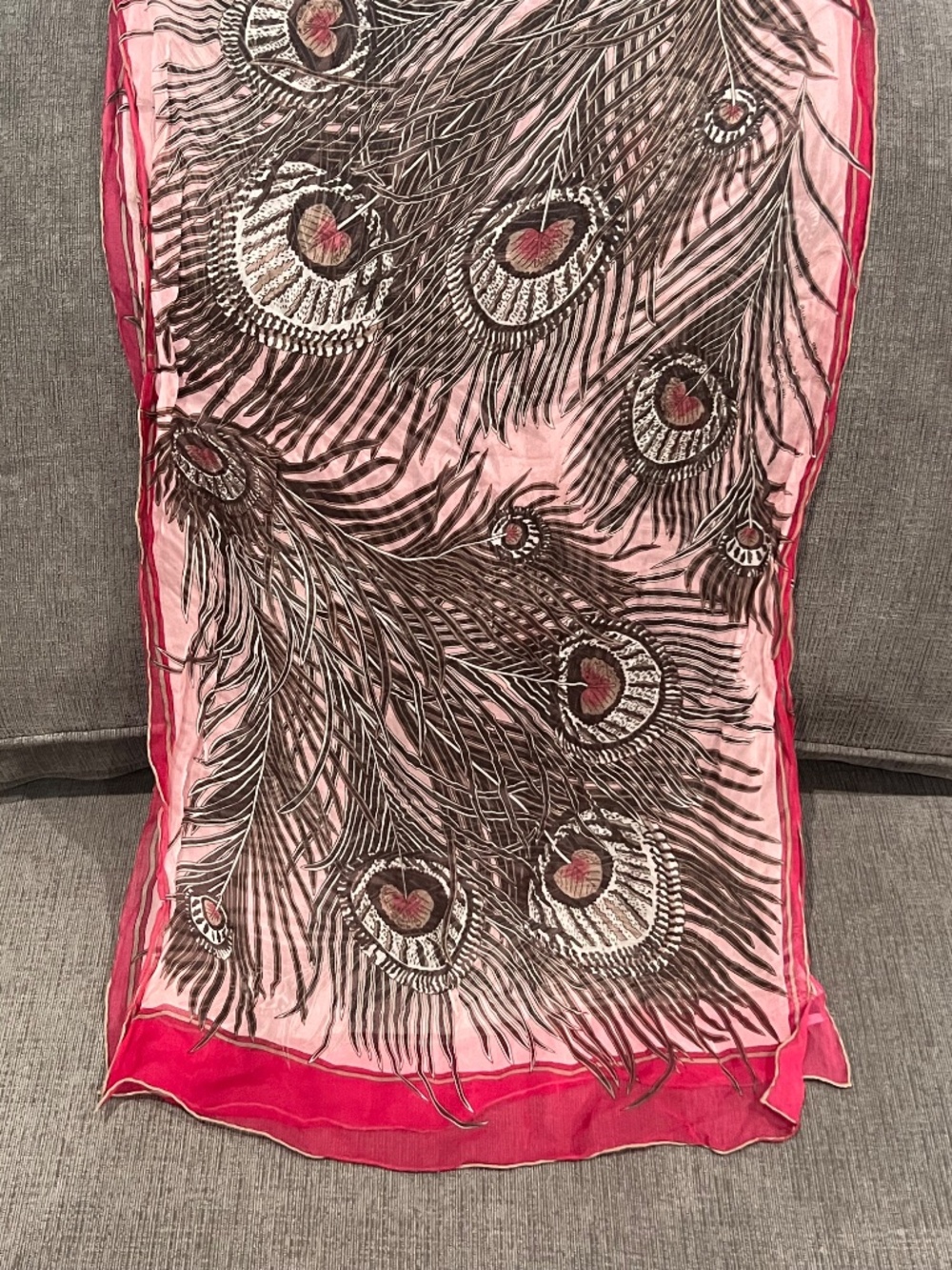 Liberty Hera Peacock Feathers Scarf - Picture 2 of 8